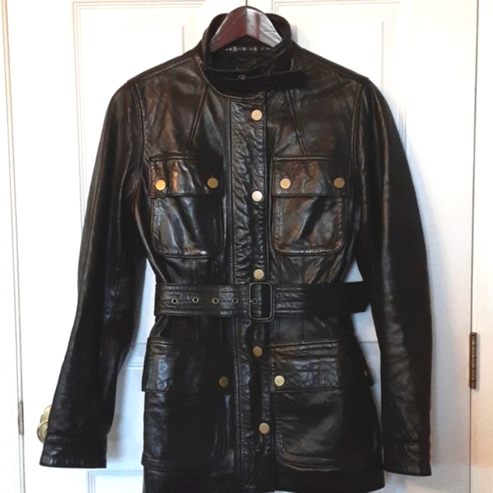 My ♡ 80's Vintage Leather Motorcycle Jacket! Banana Republic Exc.Cond.See Pics